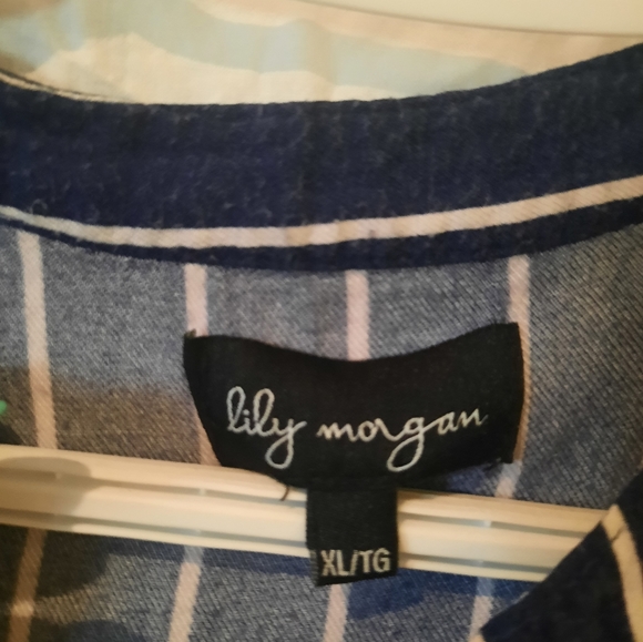 Lily Morgan Dress, size XLg, Navy blue with strap white. - Picture 6 of 6